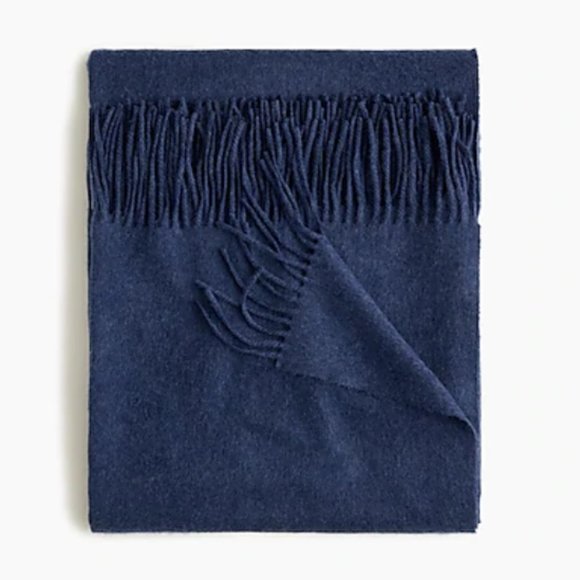 NWT -J. Crew Home Solid 100% Cashmere Throw - Navy